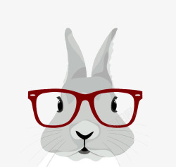 戴眼镜的兔子素材