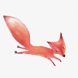 水彩狐狸卡通手绘素材