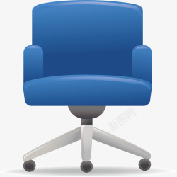 椅子电脑椅子蓝色座椅矢量图素材