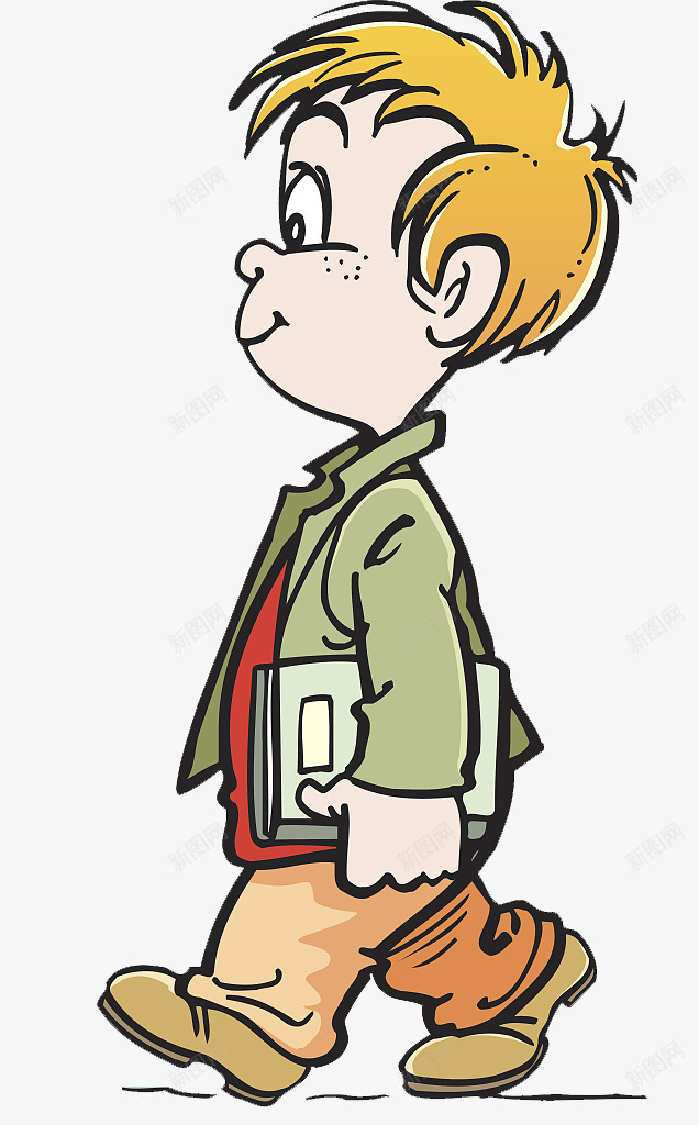 可爱小男孩拿着书走路png免抠素材_88icon https://88icon.com 卡通人物 卡通人物走路 可爱 小男孩 拿着书 走路