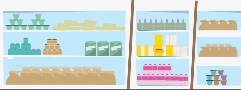 超市货架矢量图ai免抠素材_88icon https://88icon.com 泡面 牛闹 薯片 货架 超市 饮料 矢量图