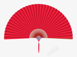 枚红色樱花中国风红色扇子高清图片