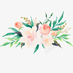 水彩手绘插图粉红色花朵手绘彩色水彩花朵高清图片