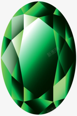 绿色椭圆形的钻石素材