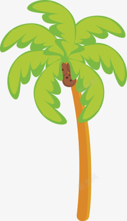 手绘海岛椰树矢量图素材
