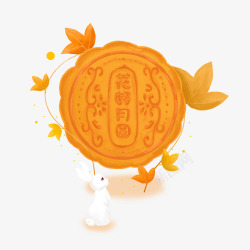 中秋节的兔子和月饼3素材