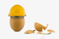 创意戴安全帽的鸡蛋素材