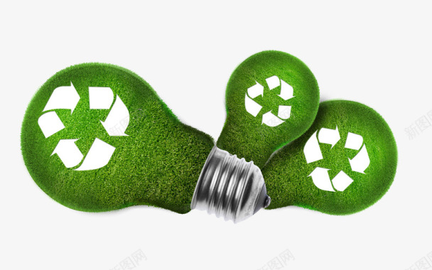 回收利用清洁能源绿色环保回收利用灯泡图标图标