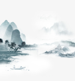 中国风茶禅水墨山水茶文化海报高清图片