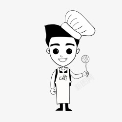 卡通手绘可爱厨师小男孩矢量图素材