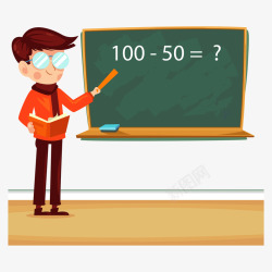 数学教育卡通课堂上的老师矢量图高清图片