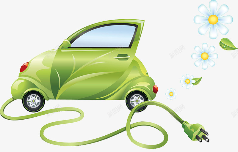 绿色环保新能源汽车png免抠素材_88icon https://88icon.com 新能源汽车 电车 绿色环保 零污染