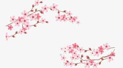 粉红日本樱花边框素材