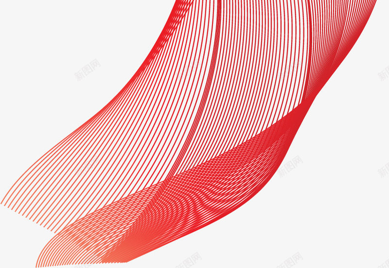 红色科技条纹png免抠素材_88icon https://88icon.com 抽象波纹 科技条纹 红色 线条