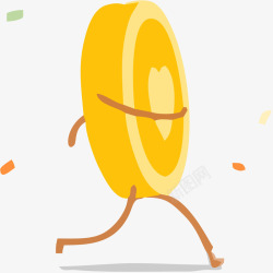 奔跑钱币黄色奔跑的金币矢量图高清图片