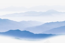 云雾水墨水墨山脉中国画高清图片