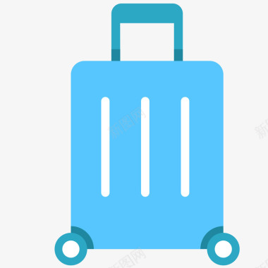 蓝色扁平化行李箱元素图标图标
