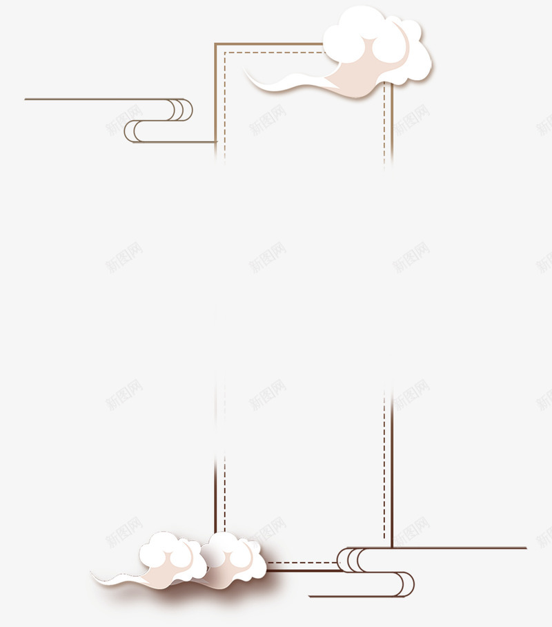 祥云中式文字框png免抠素材_88icon https://88icon.com 中国风 中式外框 图形框 外框 白云 祥云 节日 边框