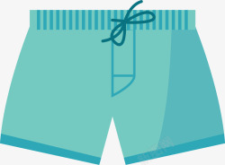 蓝色夏天沙滩短裤矢量图素材