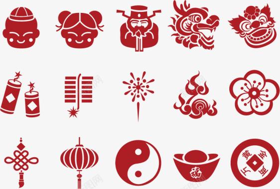 旋转花中国传统元素图标图标