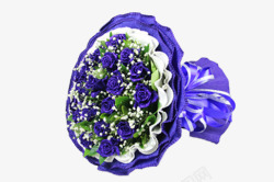 蓝色妖姬花朵花束素材