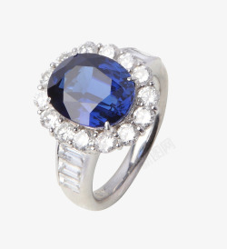 蓝宝石碎钻戒指素材