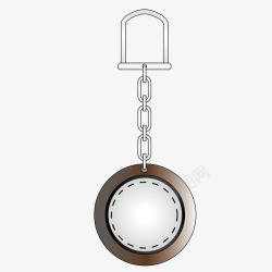棕色圆形钥匙挂件素材