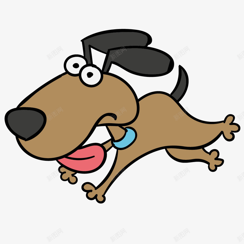 手绘卡通奔跑的可爱小狗png免抠素材_88icon https://88icon.com 卡通动物 可爱的 大耳朵 奔跑的 小狗 长舌头