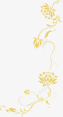 金色六角花朵花朵花纹高清图片