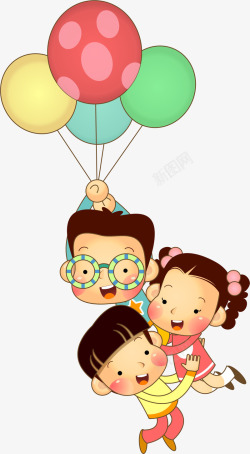 儿童气球可爱卡通儿童高清图片