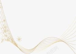 咖啡线条发光金色线条发光装饰元素高清图片