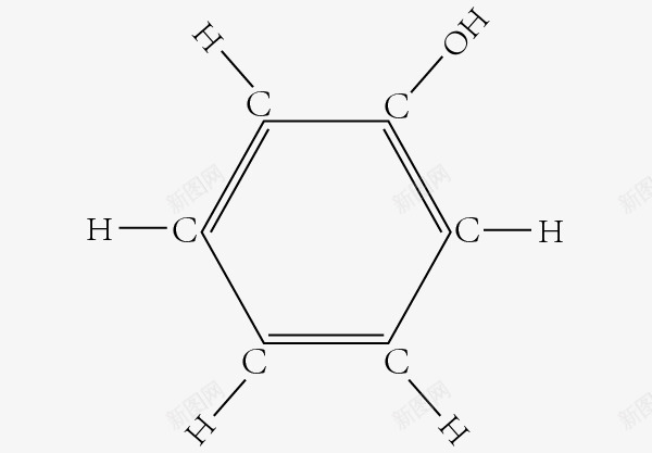 苯酚的分子结构式png免抠素材_88icon https://88icon.com 化学 手绘 示意图 结构图 苯酚的分子结构式