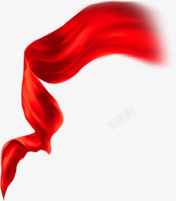 红色模煳叶子红色模糊漂浮丝带高清图片