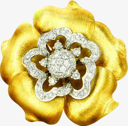 金色钻石珠宝花朵戒指素材