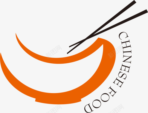 橙色西餐餐饮店图标logo图标