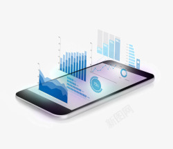 财务统计智能手机与信息图表高清图片