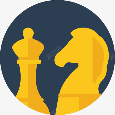 网页扁平国际象棋UI图标矢量图图标