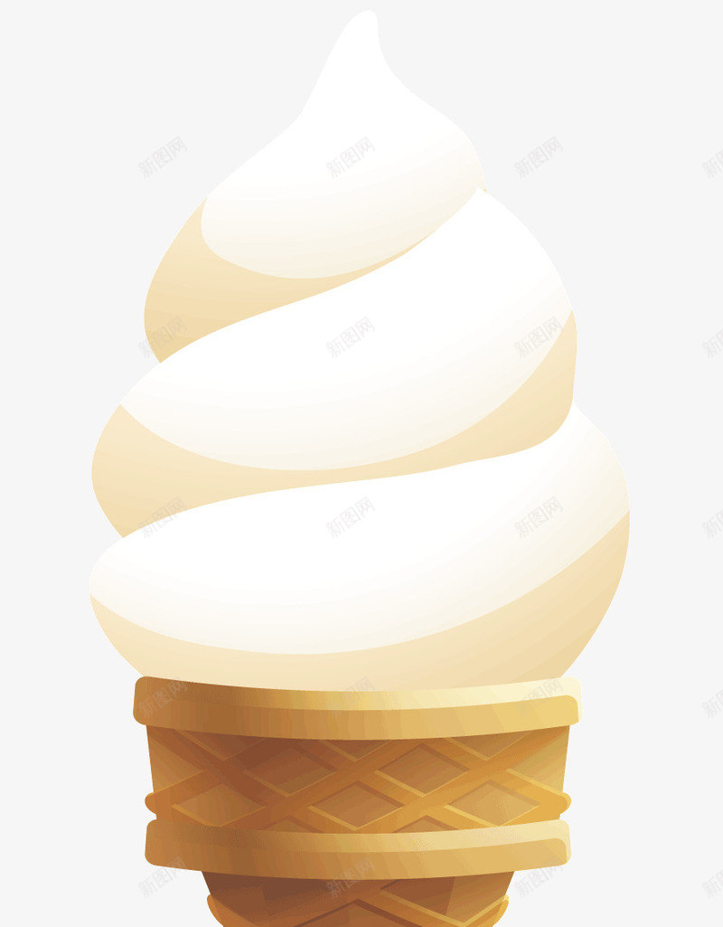一个奶油甜筒png免抠素材_88icon https://88icon.com 冰淇淋 夏天食物 甜筒 白色的奶油 美味 食品 香草甜筒 黄色的食物