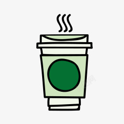 绿色咖啡杯子矢量图素材