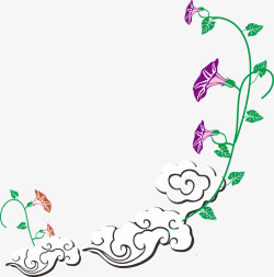 优雅花纹祥云纹素材