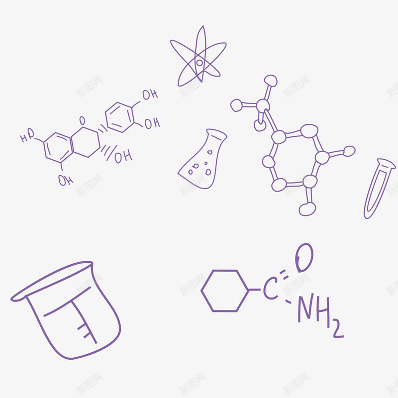 实验用品插画矢量图ai免抠素材_88icon https://88icon.com 卡通 实验室 插画 用品 科技 矢量图