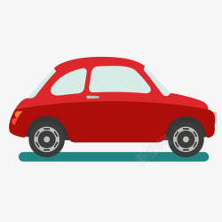 扁平化卡通红色的小汽车车辆矢量图高清图片