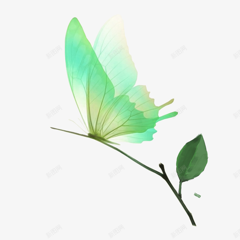 春天树叶蝴蝶花png免抠素材_88icon https://88icon.com 动态蝴蝶 工笔树叶 手绘 春天 树叶 花 蝴蝶 蝴蝶振翅