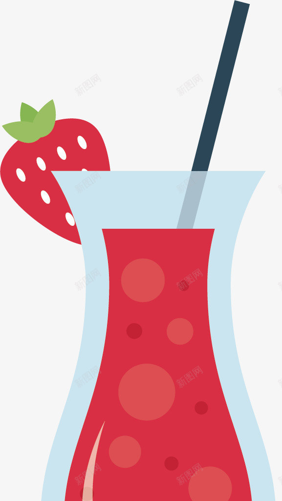 手绘美味草莓汁png免抠素材_88icon https://88icon.com 创意 卡通 彩色图简单 手绘图 漫画 草莓汁