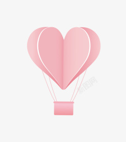 粉红爱心气球粉色爱心热气球高清图片