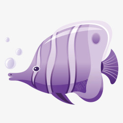 卡通紫色海底泡泡鱼素材