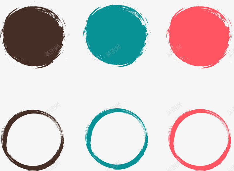 彩绘圆形框矢量图ai免抠素材_88icon https://88icon.com VI 动感墨迹 咖啡色圆形手会 图形框 墨痕 墨迹素材 墨迹背景 彩绘 彩色笔刷 手绘 水墨 泼墨 涂鸦 矢量图 笔刷 红色圆形彩绘 蓝色圆形水墨