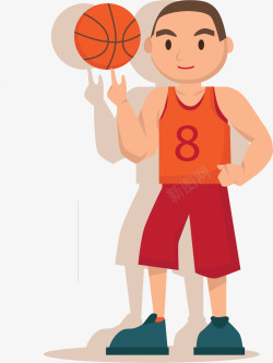 卡通篮球男孩矢量图素材