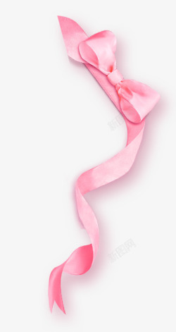 乳腺癌粉红丝带浅粉蝴蝶结丝带高清图片