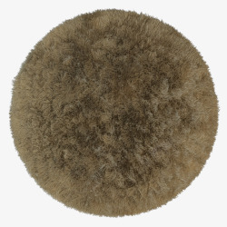 浅棕色简单圆形纯色地毯素材